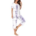 thumbnail image 6 of Tnhcen 2-Piece Women's Print Summer Pajama Set Comfy Short Sleeve Capri Pants with Pockets Homewear S-3XL, 6 of 6