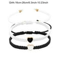 thumbnail image 3 of Luxcidy Set of 2 Colorful Heart Beaded Matching Bracelets for Couples and Friendships, Couples Gift for Anniversary, Heart Braided Leather Rope Bangle Wrist Adjustable Bracelets Valentines Gifts (B), 3 of 6