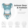 thumbnail image 6 of The Xecao Bathtub with Soap Bubbles Women's Crew Neck Body Suit, a short-sleeved bodysuit and basic swimsuit, both comfort and style for dating and daily life, 6 of 9