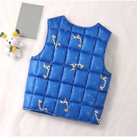 

Cathalem Toddler Boy down Jacket No Hood Child Kids Toddler Baby Boys Girls Sleeveless Cute Cartoon Boys Winter Jacket Size 16 Outerwear Blue 4-5 Years