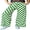 04-FP-Green White Plaid, variant on JWD Women's Checkered Wide Leg Pants Casual Elastic Waist Comfy Loose Fit Trousers with Pockets Black White Plaid L