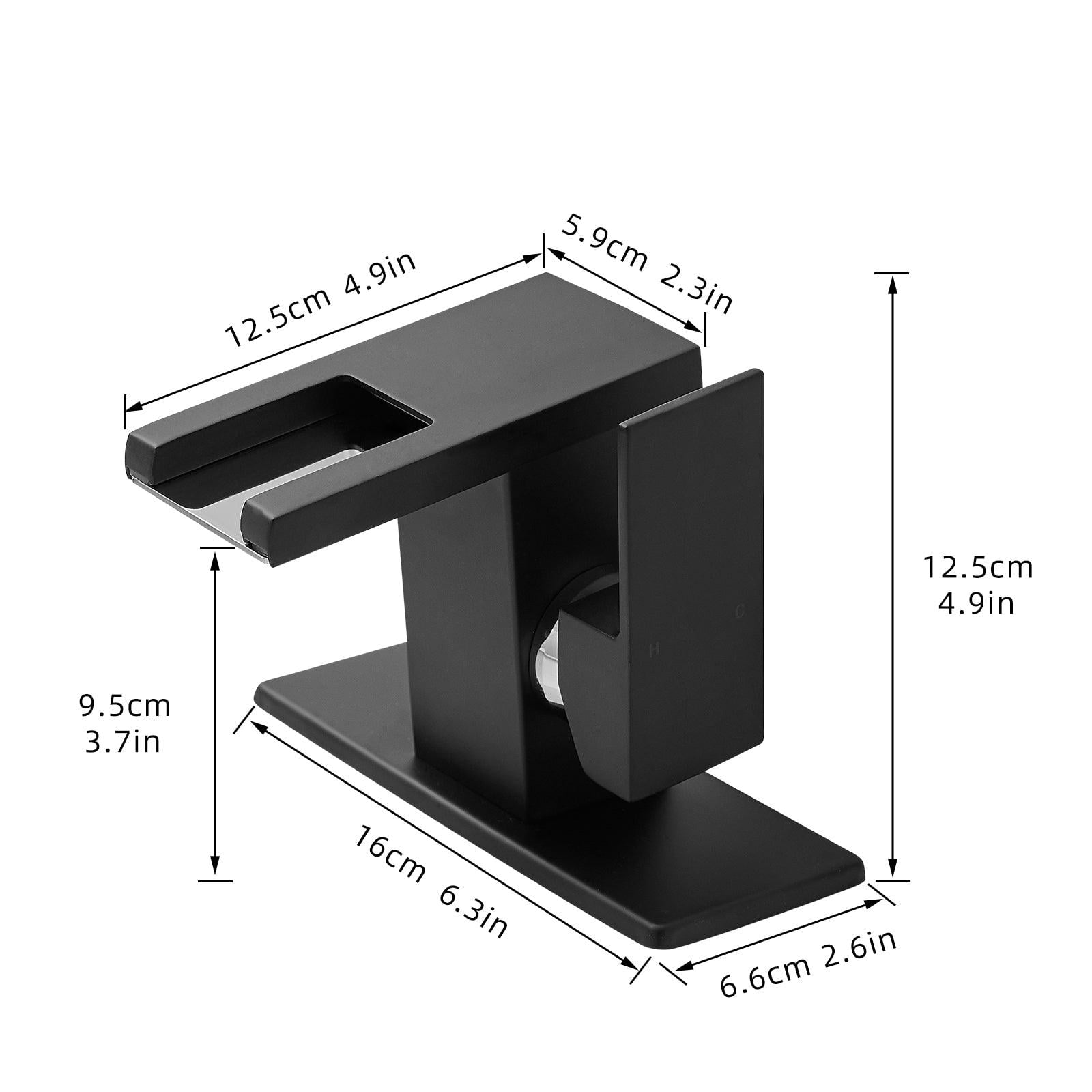 ANGELES HOME LED Light Bathroom Faucet Waterfall Single Handle One Hole Faucet for Bathroom Sink Mount Vanity Faucet