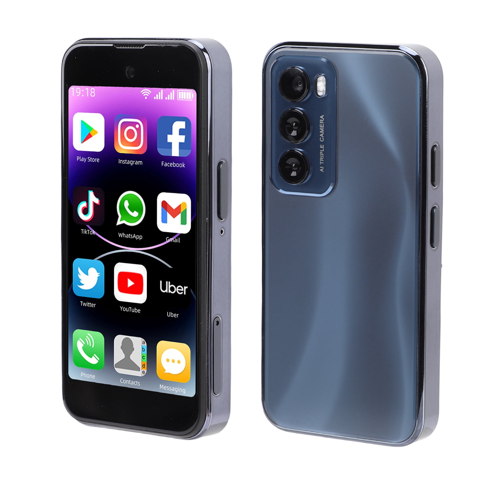 4 inch Mini Smartphone 3G Unlocked Mobile Phone 4GB RAM 64GB ROM Android Cellphone Lightweight 5MP Student Mini Phone Support WiFi Bluetooth Dual Cameras Pocket Cell Phone, MP3 MP4 Player, Black
