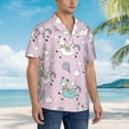 thumbnail image 5 of Easygdp Llama Unicorn and Rainbow Men's Hawaiian Shirts Print Lapel Short Sleeve for Beach, vacation, party, casual occasions - X-Large, 5 of 9