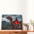 thumbnail image 4 of Gukieu Majestic Red Dragon Print Horizontal Canvas Decorative Painting 12x16 Inch Shrinkage Resistant Frame Hanging Home Wall Art Decor, 4 of 6