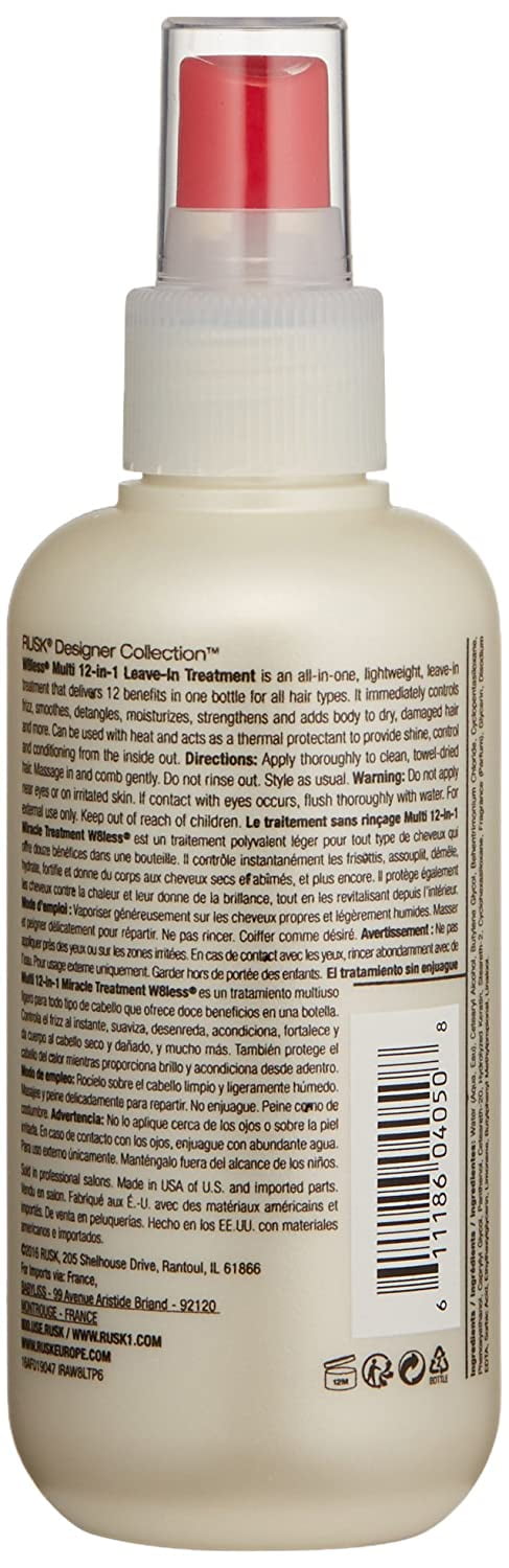 Rusk Multi 12-in-1 Miracle Treatment W8less Leave-In Treatment, 6 oz (Pack of 2)