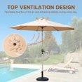 thumbnail image 3 of 9FT Patio Umbrella, Outdoor Table Umbrella with Push Button Tilt and Crank, UV Protection Waterproof Market Sun Umbrella with 8 Sturdy Ribs for Garden, Deck, Backyard, Pool (Beige), 3 of 9