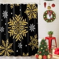 thumbnail image 5 of Christmas Gold Snowflake Shower Curtains for Bathroom, Winter Xmas Black Background Waterproof Fabric Shower Curtain for Bathroom Bathtub Decoration, Machine Washable, 72"x72", 5 of 9