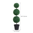 thumbnail image 3 of Outsunny Artificial Boxwood Topiary Tree Set of 2, Faux Boxwood Ball Tree, 3 of 10