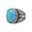 Blue, variant on Men's Stainless Steel Vintage Classic Oval Blue Synthetic Turquoise Gemstone Inlay Special Flower Pattern Biker Ring Silver Size 12