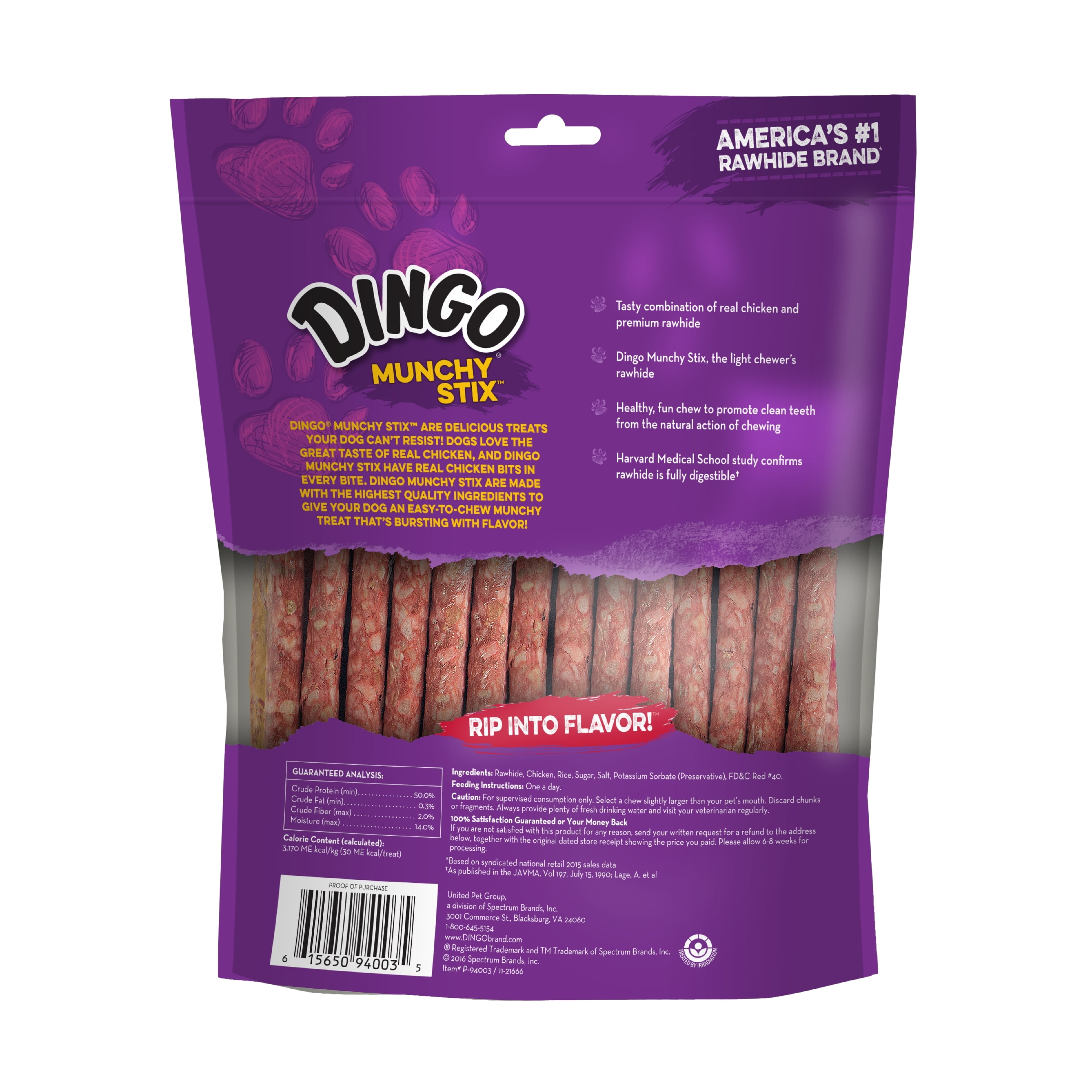 3 pack Dingo Munchy Stix Rawhide and Chicken Treat for Dogs 50 Count Walmart