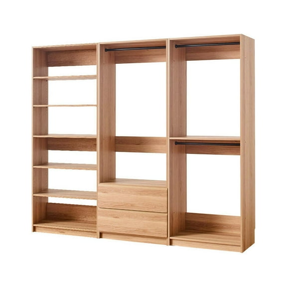 Prosper Oak Freestanding Walk in Wood Closet System