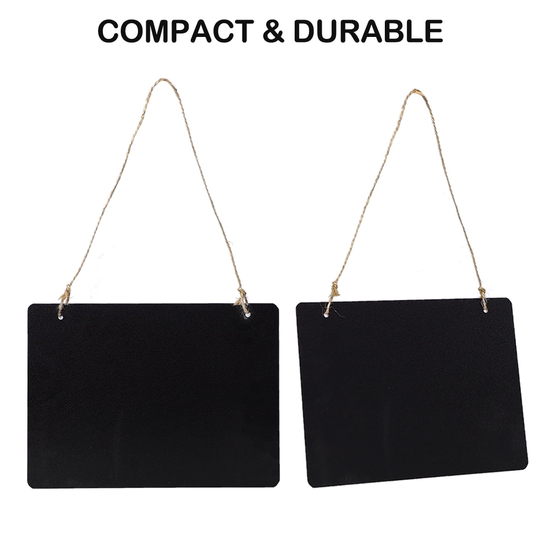 Unique Bargains Mini Chalkboards Sign with Hanging Rope Wood Rectangle Design