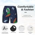 thumbnail image 3 of Fotbe Dinosaur Astronaut Space Surfing Traje de Baño para Hombre – Shorts de Natación de Secado Rápido con Forro y Bolsillos-XX-Large, 3 of 6