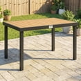 thumbnail image 2 of Outsunny Patio Dining Table, Rectangular Aluminum Outdoor Table, Natural, 2 of 10