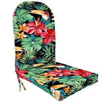 Jordan Manufacturing 50.5" x 19" Rani Citrus Black Tropical Rectangular Outdoor Adirondack Chair Cushion with Ties
