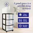 thumbnail image 5 of Open Box 3 Drawer Medium Home Storage Container, Clear Drawers & Black Frame, 5 of 12
