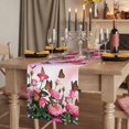 thumbnail image 2 of Pink Roses Table Runner 72 Inches Long,Spring Floral Butterflies Watercolor Modern Art Cotton Linen Table Runners Dresser Scarves,Fabric Tabletop Scarf Furniture Cover for Home Dinner Party 13"x72", 2 of 9