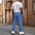 thumbnail image 4 of Resicozy Joggers for Men with Pockets Fleece Casual Sweatpants Fashion Solid Drawstring Elastic Waist Athletic Pants Blue 3XL, 4 of 7