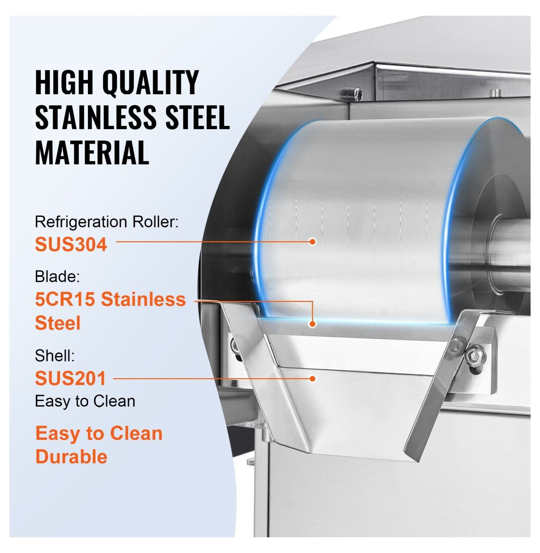 Commercial Ice Machine 507LBS/24H Stainless Steel Snowflake Ice Maker for Ice Cream & Drinks, Air-Cooled, 700W, Fast Cooling, Two 4L Baskets