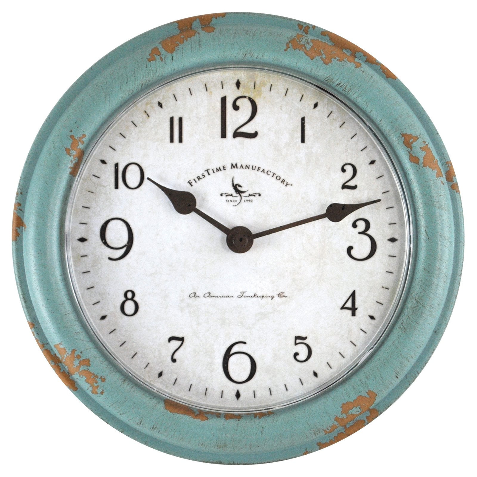 FirsTime Teal Patina Wall Clock