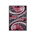 thumbnail image 6 of 7x10Ft Area Rug, Modern Living Room Non Slip Rug with Leaf Pattern, Washable Rug for Bedroom Dining Room Kitchen Office, Black +Red, 6 of 6