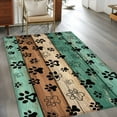 thumbnail image 4 of Area Rug for Living Room, Teal Green Brown Non-Slip Indoor Large Carpet for Bedroom/Dining Room, Farmhouse Dog Paw Vintage Washable Low-Profile Rectangle Floor Mat Runner Rugs - 2.7 x 5 Ft, 4 of 7