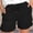 S-Black, variant on Shorts For Women Summer Solid Color Straight Elastic Waist Pocket Lace Up Rolled Up Shorts Fashion Clothing 3XL Grey