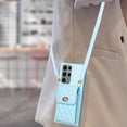 thumbnail image 6 of Dteck Wallet Case for Samsung Galaxy S22 Ultra, Cute Luxury Bag Design, Elegant Purse Flip Card Pouch Cover Soft PU Leather Case with Shoulder Strap,Blue, 6 of 6