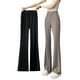 thumbnail image 4 of Pantalones acampanados de cintura alta para mujer, estilo veraniego, adelgazantes, de color sólido, talla grande, sencillos, informales, deportivos, 4 of 4