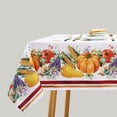 thumbnail image 1 of Thanksgiving Tablecloth Pumpkins Maple Leaves Fall Printed, Autumn Thanksgiving Harvest Vintage Washable Table Cover for Party Picnic Dinner Decor 60x102 Inch, 1 of 4