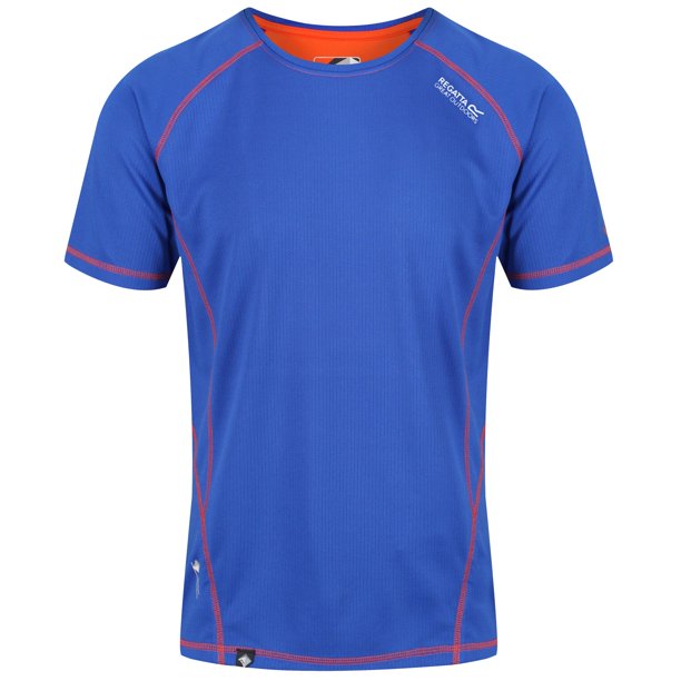 Regatta - Camiseta ligera modelo Virda II para hombre (Azul Surfspray/Naranja Blaze)