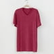 thumbnail image 1 of Ceisia Men's Solid V-Neck Short Sleeve Pajama Top Soft Comfortable Sleep Loungewear Wine XL Gifts, 1 of 4