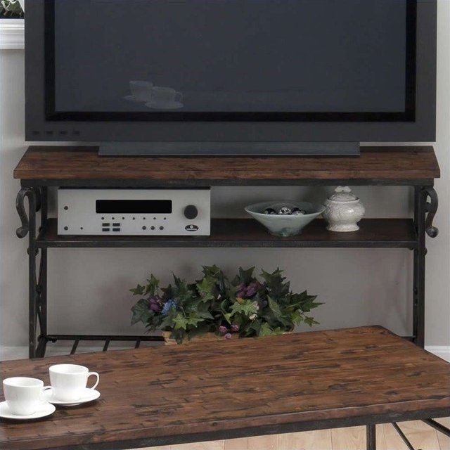 Jofran Sofa Table TV Stand in Rutlege Pine Finish