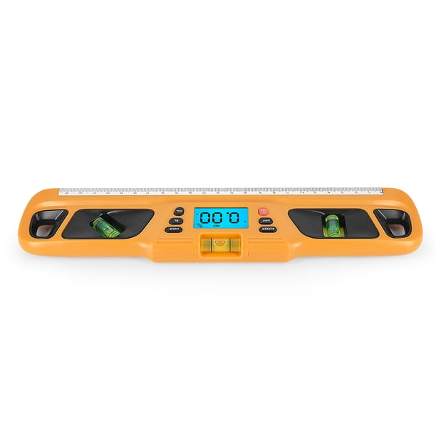 Buscador de ángulo de 360 grados de nivel de transportador digital de 400 mm para ferrocarril (amarillo) Likrtyny Para estrenar