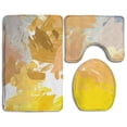 thumbnail image 1 of ABPHQTO Pintura pincelada abstracta pintada cepillada Juego de alfombras de baño de 3 piezas Alfombra de baño Alfombra de contorno y tapa de inodoro, 1 of 2