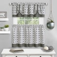thumbnail image 2 of Callie Window Kitchen Curtains, 3-Piece Kitchen Tier Panels and Valance, 58" W x 24" L, Gray, 2 of 3