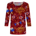 thumbnail image 5 of CHUANK Plus Hauts pour Femmes Chic Décontracté Col Rond Manches Courtes Chemises et Blouses pour Femmes T-Shirts à Imprimé Papillon du 4 Juillet pour Femmes Tunique Graphique Patriotique Tendance Haut d'Été Plage, 5 of 5