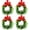 4PCS, variant on Dalrosia 4PCS Kitchen Cabinet Wreaths Boxwood Wreaths with Ribbon Artificial Green Leaves Wreaths Decorative Hanging Wreaths for Cabinet Wall Window Front Door Decors
