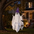thumbnail image 6 of Halloween Outdoor Decor 5Ft Hanging Swing Ghost With String Lights Witch Hat Party Decor,Tree Porch Yard Garden, 6 of 8