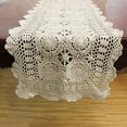 thumbnail image 5 of KEPSWET Chemin de Table en Dentelle Crochetée Fait Main Coton Beige Rectangle Table Basse Décoration (14x36 Pouces), 5 of 5