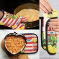 thumbnail image 5 of Yayeee Oven Mitts and Pot Holder Set of 2 Heat Resistant Kitchen Gloves Baking Hot Pad, Striped Lemon, 5 of 5