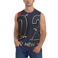 thumbnail image 2 of Lsque 2025 New Year 2 Print Men's Cotton Blend Sleeveless Muscle Shirts (S-3XL)- Moisture Wicking, Odor Protection, UPF 30+,X-Large, 2 of 8