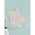 thumbnail image 3 of Franhais Toddler Baby Girls Romper Dress Contrast Color Lace Mesh Ruffles Sleeveless Tulle Jumpsuit, 3 of 9