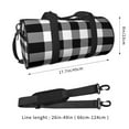 thumbnail image 2 of Rocae White And Black Plaid Print Round Travel Duffel Bag and Fitness Bag, Women's Waterproof Weekend Tote, Men's Travel and Fitness Essentials, 2 of 8