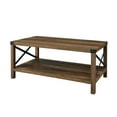 Woven Paths Magnolia Metal X Coffee Table, Reclaimed Barnwood