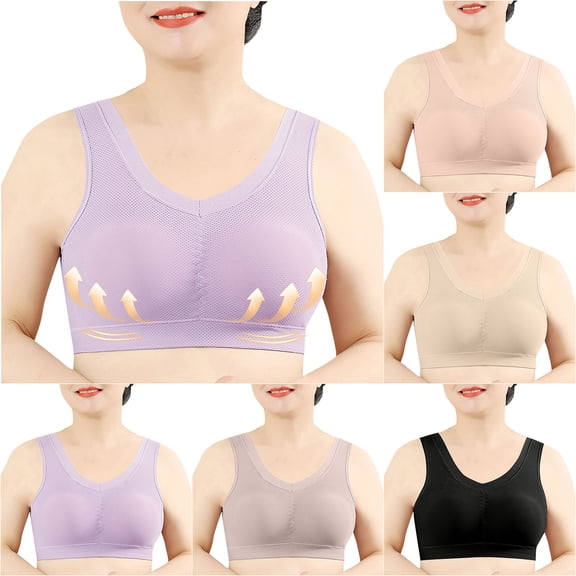 Abtuhar Women Everyday Bras Wireless Comfortable One‑Piece Gathered Seamless Tank Style Breathable for Ordinary Daily Wear Size XL