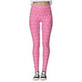thumbnail image 2 of FASHOFT Womens Valentines Leggings Casual Love Heart Graphic Pants High Waist Tummy Control Comfortable Yoga Tights K L, 2 of 6