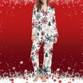 thumbnail image 4 of Censtreet Christmas Womens Pajama Sets 2 Piece Long Sleeve Sleepwear Soft Button Down Pjs Lounge Set, 4 of 7