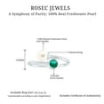 thumbnail image 5 of Rosec Jewels Cultured Freshwater Pearl Toi Et Moi Promise Ring - Pearl Emerald Ring for Women - AAA Quality - with Jewelry Box, 925 Sterling Silver, US 7.00, 5 of 6